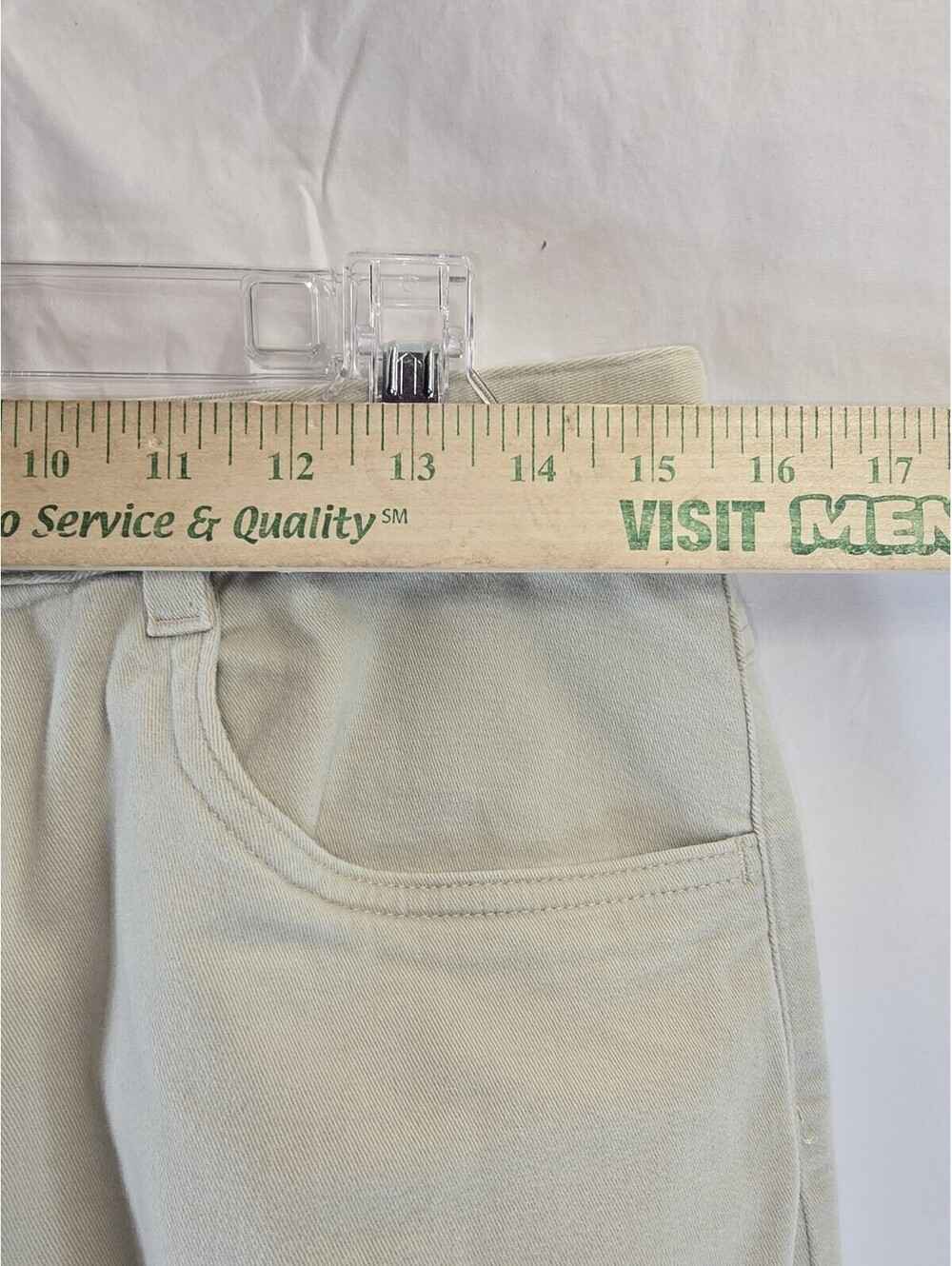 Talbots Women's Size 14 Khaki Cropped Stretch Jeans Straight Leg - Picture 2 of 5